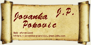 Jovanka Popović vizit kartica